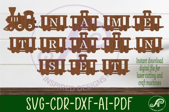 Download Train Letter Name Sign SVG Laser Cut - Premium Resources