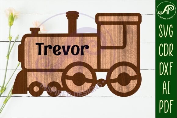Download Train Outline Two Layer Name Wall Sign - Premium Resources