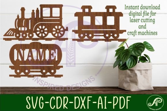 Download Train 3 Part Name Sign Svg Laser Cut - Premium Resources