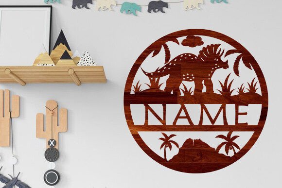 Download Nursery Dinosaur Name Sign Laser Cut Svg - Dinosaur name sign Collection