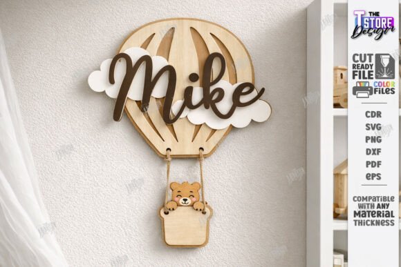 Download Kids Room Name Sign Laser Cut | CNC File - Premium Resources