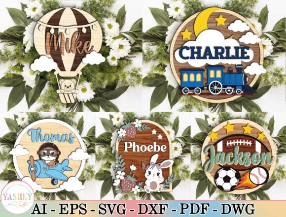 Download Personalized Kids Name Sign SVG Bundle - Premium Resources